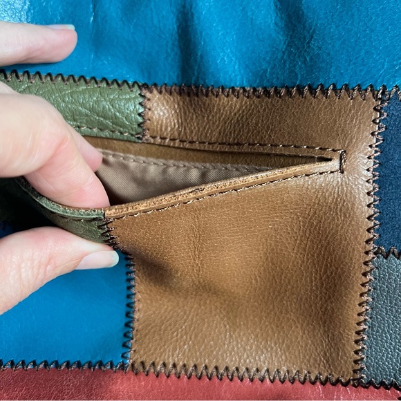 The Sak Boho Patchwork Multi Color-block Vintage-style Leather Shoulder Bag - Picture 5 of 14